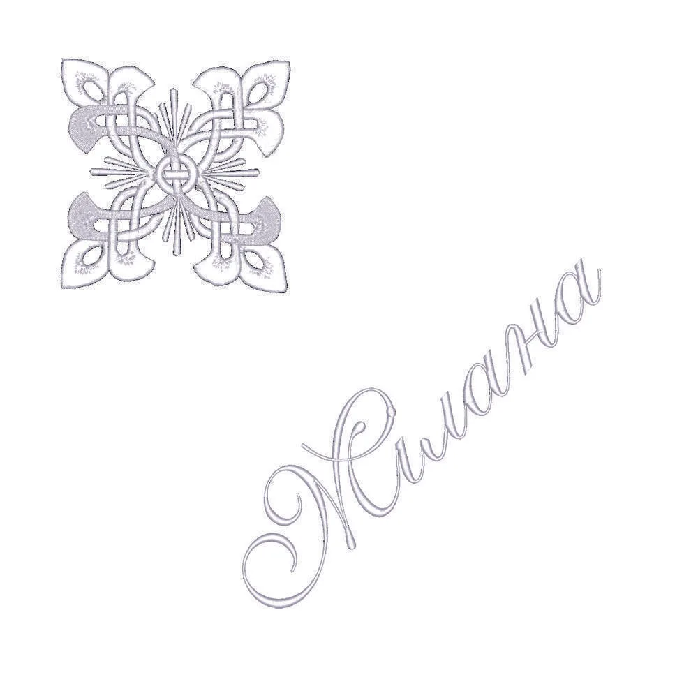 Іменна крижма біла вишивка, хрестик №06